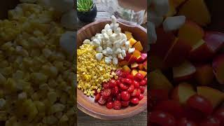 Nectarine Tomato amp Corn Salad with Mozzarella amp Agave Lime Dressing  Sweet amp Savory Summer Salad [upl. by Iew]