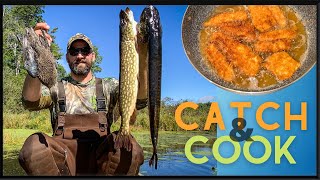 Northern Pike Fishing In A Duck Slough My Fillet Method  Favorite Recipe [upl. by Lebisor]