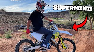 Sending BIG jumps on SUPERMINI 105cc [upl. by Ahsoyek630]