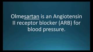 How to pronounce olmesartan Benicar Memorizing Pharmacology Flashcard [upl. by Arrak]