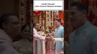 Anant AmbaniRadhika Merchant John Cena and Mukesh Ambani was seen meeting and greeting  Video [upl. by Alwitt816]