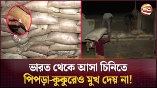 ভারত থেকে চোরাই পথে আসা চিনিতে পিঁপড়া ওঠে না কুকুরও মুখ দেয় না  India Suger  Channel 24 [upl. by Ainat459]