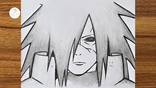 How to draw Madara Uchiha step by step  Anime drawing tutorial for beginners  Easy anime drawing [upl. by Anyal]