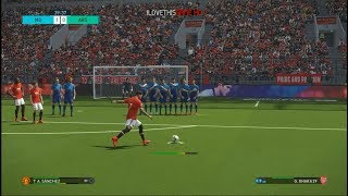 Alexis Sanchez Freekick Goals vs Arsenal  PES 2018 [upl. by Nowell]