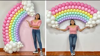 Como hacer un Arcoiris de Globos  🌈 Balloon Rainbow 🌈  Decoración para Cumpleaños [upl. by Percy]