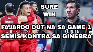 FAJARDO OUT NA SA GAME 1 SEMIS KONTRA SA GINEBRA [upl. by Yssak]