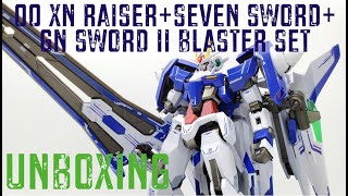 4K UNBOXING 00 XN RAISERSEVEN SWORDGN SWORD II BLASTER SET [upl. by Nahem761]