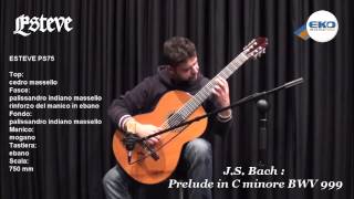 JS Bach prelude BWV 999  realizzato con la chitarra contrabbasso Esteve PS75 [upl. by Cida461]