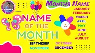 Months name with Spelling monthly name in English month name Nancy kids tv Learn months name [upl. by Cosme701]