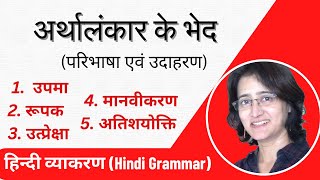 अलंकार के भेद  अर्थालंकार के भेद परिभाषा एवं उदाहरण I Alankaar Ke Bhed I Arthalankar ke bhed [upl. by Hermon605]