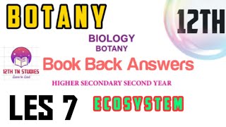 12thBotanyLes 7 Book Back AnswerEcosystem TN board [upl. by Inaja]