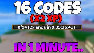 All 16 DOUBLE XP CODES In 1 Minute Blox Fruits [upl. by Akiemaj]