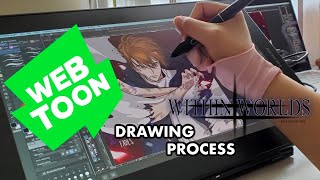 WEBTOON VLOG 01  WEBTOON CALL TO ACTION CONTEST  DrawingMaking Process [upl. by Enorahs]