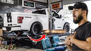 Twin Turbo Shelby F150 Shoots MASSIVE Flames on the Dyno 4K [upl. by Ludovick]