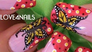 Como Pintar Una Mariposa Dramatica  Tutorial Decoracion para Uñas [upl. by Lamrert]