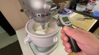 KitchenAid Mixer Ice Cream Maker Attachment In Action Vanilla with Snickers amp Oreo [upl. by Aisac]