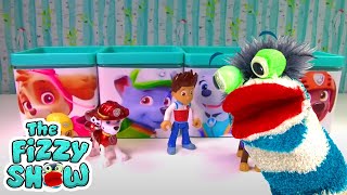 Fizzy Plays With Paw Patrol And Disney Princess Slime Bottles  Fun Compilation For Kids [upl. by Ellehcit]