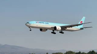 1L arrival – Special Livery Korean Air Boeing 777300ER lands at Las Vegas  HL8346 [upl. by Airdnola236]