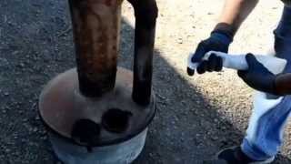 Lighting a smudge pot [upl. by Pas]