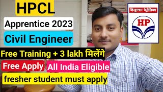 HPCL Apprentice 2023  civil engineer latest apprenticeship  civil engineer latest job 2023 [upl. by Norvol993]