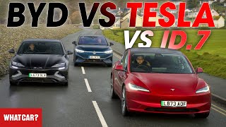 NEW BYD Seal vs Tesla Model 3 vs VW ID7 – best EV  Road trip costs compared  What Car [upl. by Aryn]