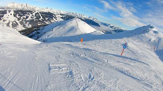 Saalbach Hinterglemm  Austria Ski with kids 742a  58 km 1170 m down 4K Gimbal Double Camera [upl. by Hake17]