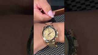 Rolex Daytona Yellow Gold Steel Champagne Diamond Dial Watch 116523 Review  SwissWatchExpo [upl. by Luapleahcim426]