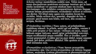 De linguae Latinae pronuntiatu ecclesiastico et restituto [upl. by Plume244]