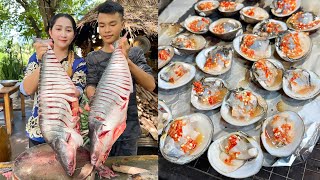 Mommy Chef Sros Cook Big Fresh Water Fish River Clams Recipe  Cooking with Sros [upl. by Ecital]