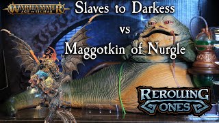 Warhammer Age of Sigmar Slaves to Darkness vs Maggotkin of Nurgle [upl. by Alleuqahs]