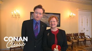 Conan Meets The President Of Finland  Late Night with Conan O’Brien [upl. by Eendyc]