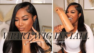 DEEP SIDE PART TRADITIONAL SEW IN LOOK IN 5 MINUTES VPART UNIT INSTALL ft BeautyForeverHair [upl. by Hoebart]