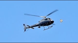 LAPD Helicopter Takes Down Object Hits Balloon  Kite amp EXLAPD StartUp AS350  H125 N229LA N323LA [upl. by Mcgrath]