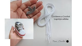 CORDONES Y LOGOTIPO ADIDAS A CROCHET  GANCHILLO PASO A PASO🧶 FANICROCHET [upl. by Chandless]