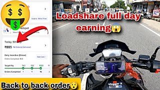 loadshare full day earning🤑 back to back order😱 loadshare food delivery🚚 [upl. by Anivek]