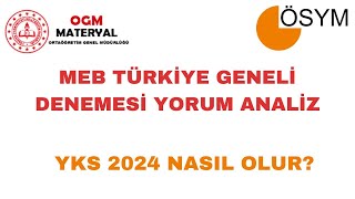 MEB TÜRKİYE GENELİ DENEMESİ  YKS 2024 ZOR MU OLACAK DİKKAT [upl. by Nordna]