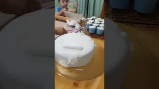 Fondant icing cakechristening cake made by Succulents with Me [upl. by Yer]