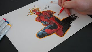 Drawing SpiderMan  Peter Parker  ColorComic [upl. by Hamforrd70]