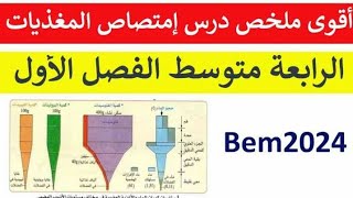 علوم طبيعية 4متوسط أقوى شرح درس إمتصاص المغذيات 💪💥 [upl. by Euhsoj]