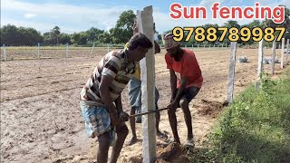 Sun fencing 7ft stone 5ft diamond chainlink 4line barbed installation fencing diamond [upl. by Aevin820]