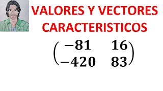 VALORES y VECTORES propios de una MATRIZ 2x2 ejercicios RESUELTOS valores y vectores CARACTERÍSTICOS [upl. by Droc]