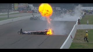 Double Top Dragster crash in both lanes in Brainerd [upl. by Helali]