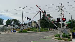 Link Light Rail 2 line level crossing at 130th Ave [upl. by Nawram]