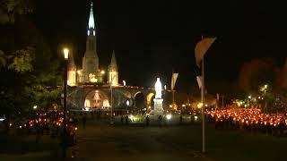 Procession Mariale aux flambeaux at the Sanctuaire de Lourdes  10 October 2024 [upl. by Eduj]