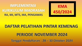 DAFTAR PELATIHAN TERBARU PINTAR KEMENAG NOVEMBER 2024 [upl. by Idoux]