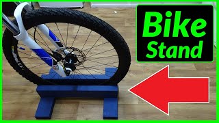 How to Make a Simple Wooden Bicycle Mountain Bike Stand [upl. by Leisam]