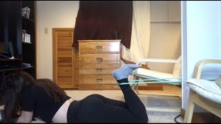 Lying Banded Hamstring Curls at home [upl. by Einahc613]