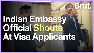 Indian Embassy Official Shouts At Visa Applicants [upl. by Yseulte]