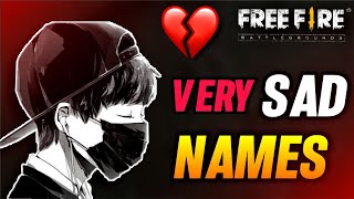 TOP 20 SAD NAMES FOR FREE FIRE  FREE FIRE SAD NAMES  BEST UNIQUE NAMES [upl. by Uel]