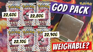 Is God Pack weighable in English Pokemon 151 Scarlet amp Violet set 60 packs weighed amp tested [upl. by Ellerrehs133]